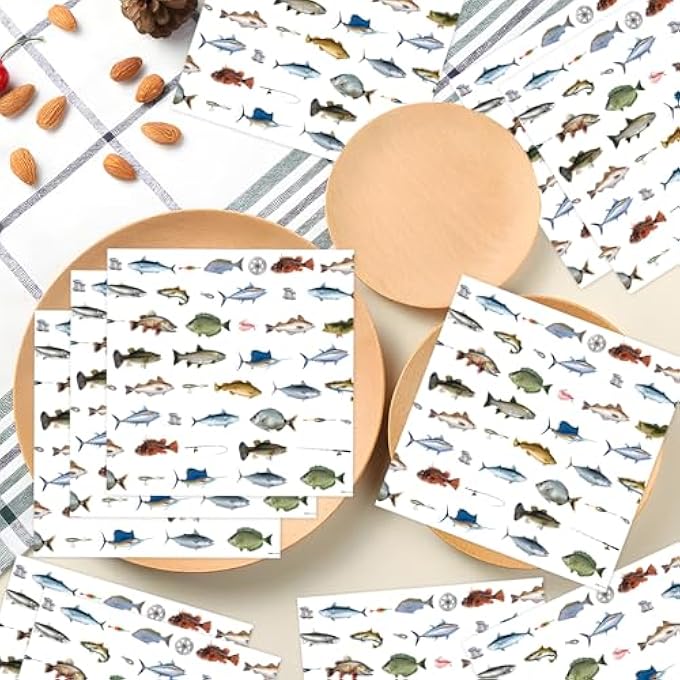 FISH PARTY NAPKINS, PACK OF 50, PAPER NAPKINS, FISH ABSORBENT DISPOSABLE NAPKINS, TABLE DECORATION FOR BIRTHDAY PARTY DECORATIONS - Image 5